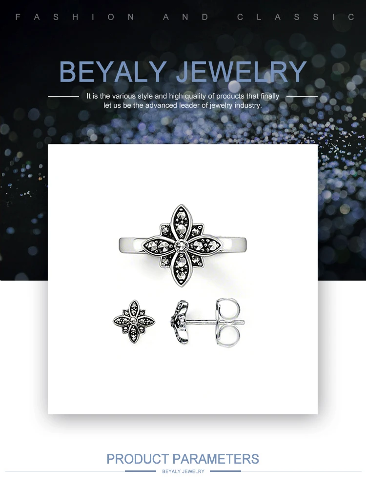 Black flower designer delicate diamond necklace set jewelry