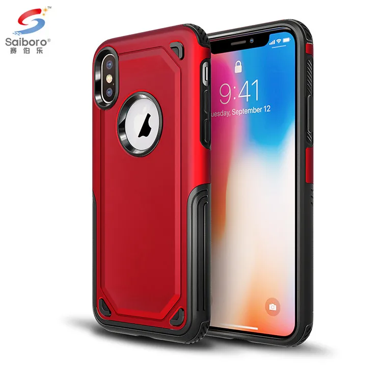 Tpu Pc For Iphone X Case 2017 For Iphone X 2 In1 Red Hybrid Armor Case