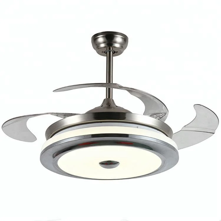 Remote Control 42 Inch Folding Blades Ceiling Fan With Lamp