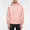 High Quality Custom Pink Color Drop Shoulder Oversize Pullover 100% Cotton French Terry Hoodies for Men