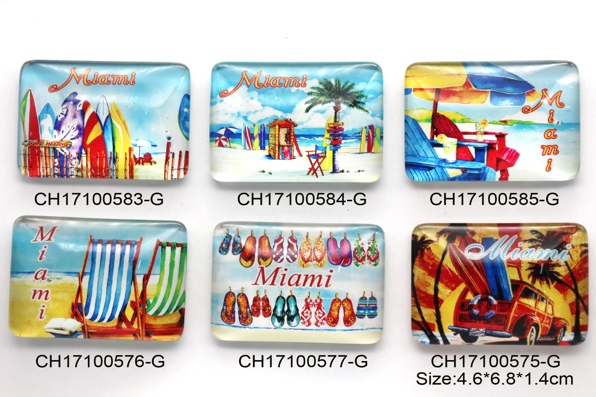 Miami Skyline Fridge Magnet - Florida Travel Memory For Your Refrigerator