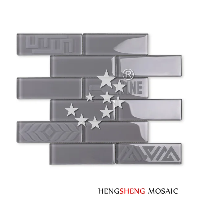 HSP52 Latest Design Strip Brick Mosaic Glass Subway Tile For Home Decor Walls