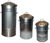 Galvanized metal indoor outdoor rubbish bin