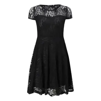 summer casual lace sleeve short ladies dress slim woman larger
