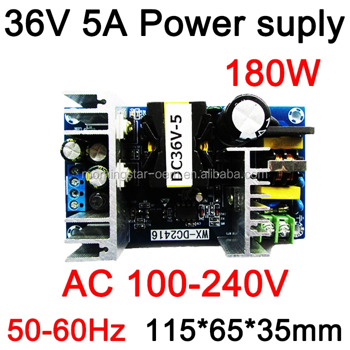 AC-DC 100-240V to 36V 5A 180W 50/60HZ Power Supply Switching Board ModuleV! 