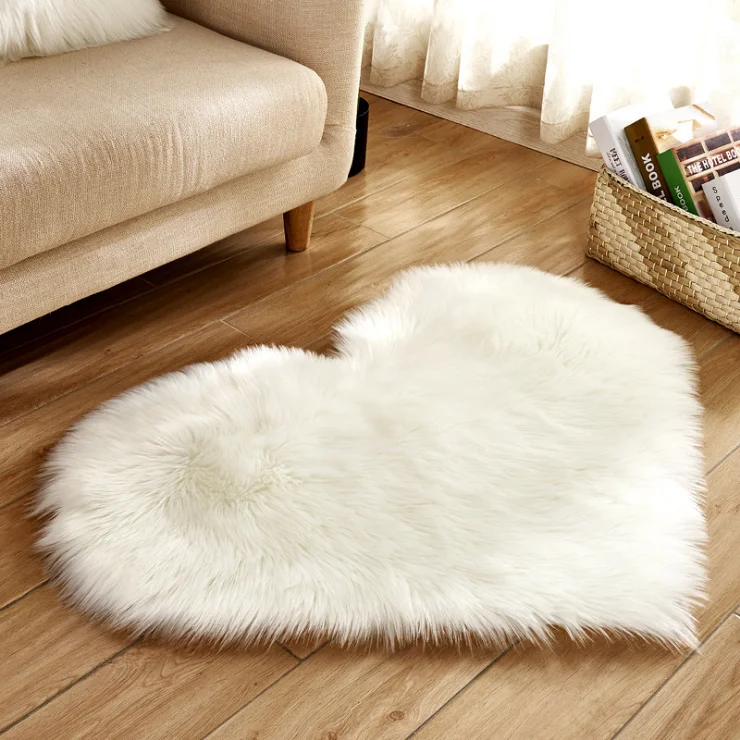 Faux Fur Rug White Shaggy Fuzzy Fluffy Sheepskin Kids Carpet With Super