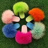 wholesale custom fashion Women Real Candy Color Fluffy mink fur Slide slippers