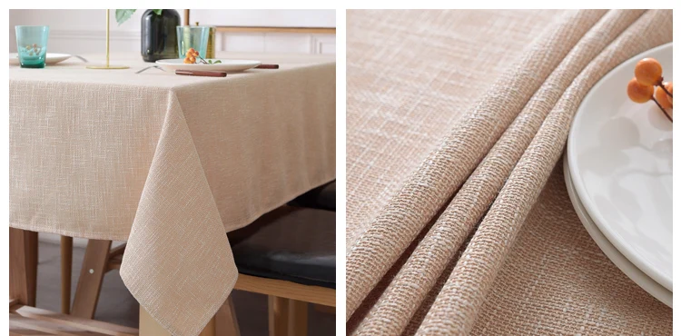 Customized Nordic Japanese fabric cotton and linen simple modern round rectangular table cloth