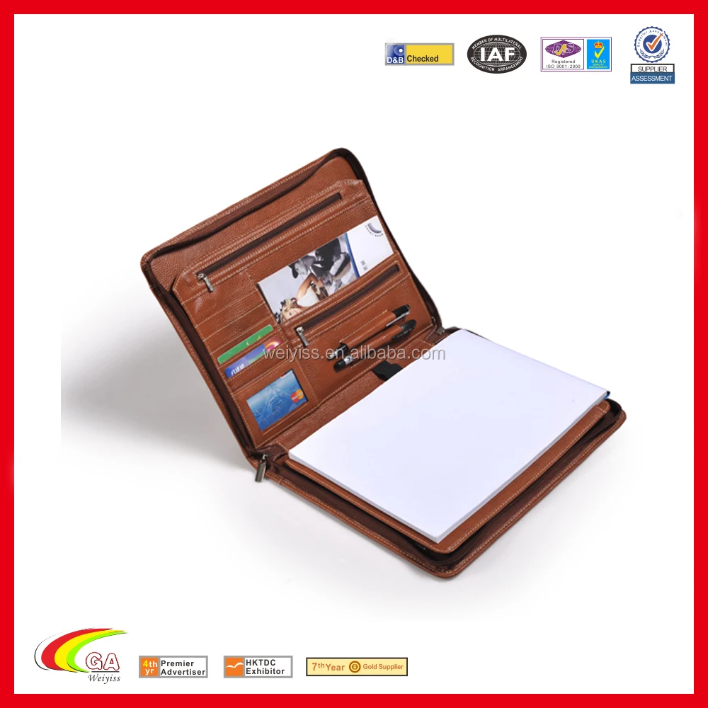 For Ipad Zipper Leather Portfolio Case With Notepad Buy Leather