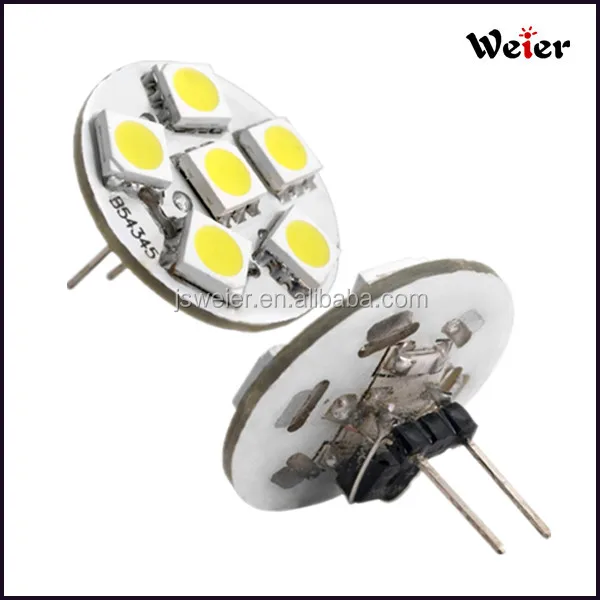 G4 6 SMD LED Warm White Marine Light Bulb Lamp DC 12 Volt