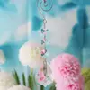Crystal Beaded Window Curtain Clear Acrylic Diamond Leaf Droplets Bead Strand