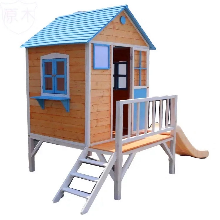 Custom Collins Wooden Playhouse With Slide Inside Kids Outdoor