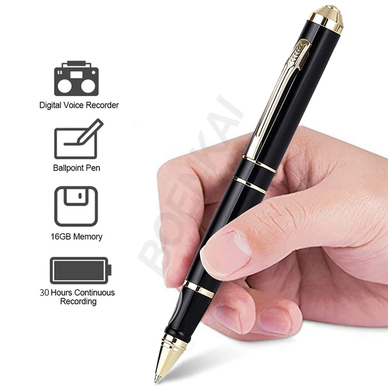 16gb Digital Voice Recorder Pen Type 1536 Kbps Mini Audio Recording Hd