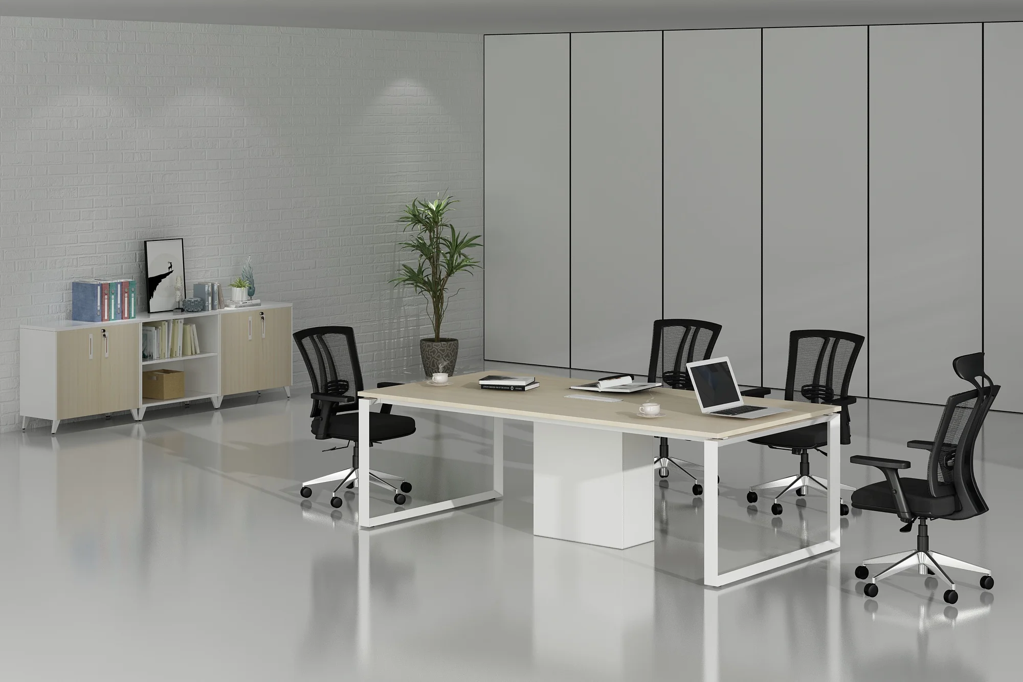 Office furniture wood meeting table and chair set office conference table