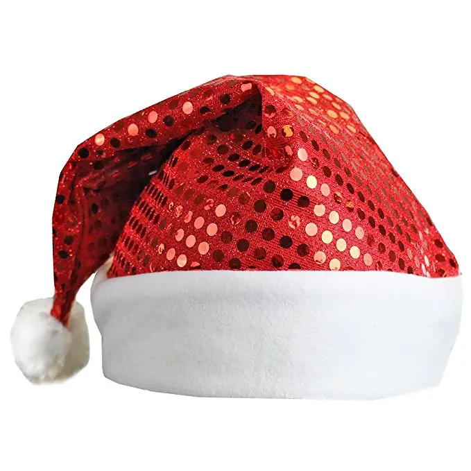 Wholesale Hot Sale Promotio<em></em>nal Custom Velvet Red Christmas Santa Hat For Gifts
