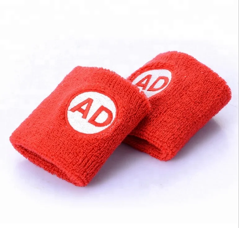 Promotional Sports Wrist Terry Woven Logo Embroidery Cheap Cotton Wrist