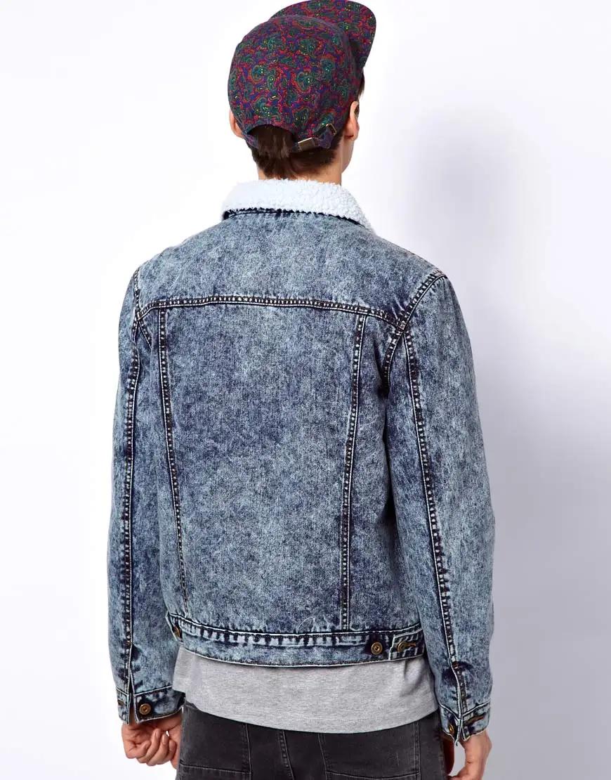 Men's Light Blue Denim Sherpa Jacket Fur Lining Buy Men's Light Blue