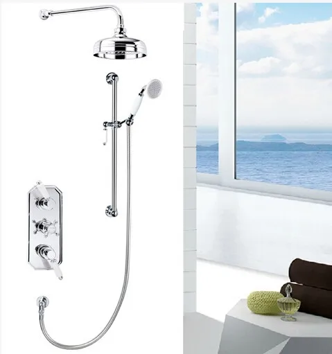 UK style wall Vernet valve Wras thermostatic brass concealed shower mixer