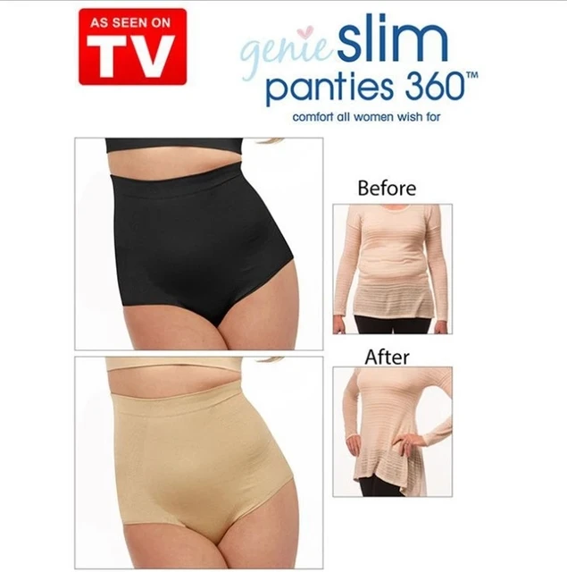 New Genie Slim Panties 360 Body Shaping Underwear 90% Nylon 10% Spandex, 1  Pair Beige, Sz 2X