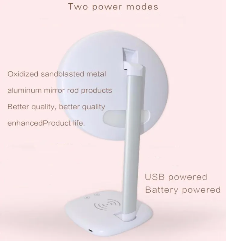 LED table lamp wireless charge makeup mirror high quality LED table lamp wireless charge makeup mirror high quality