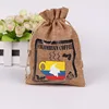 Personalized promotional small jute drawstring bag