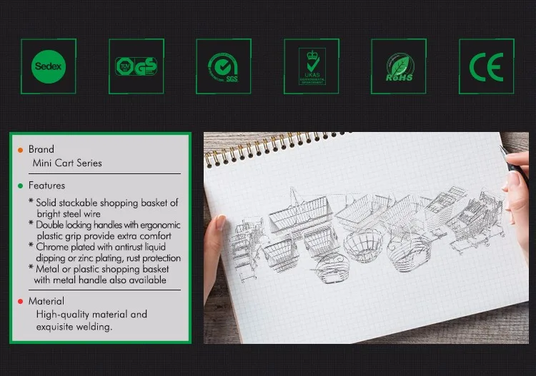 Colorful Miniature Small Kids Grocery Trolley Desk Organizer Mini