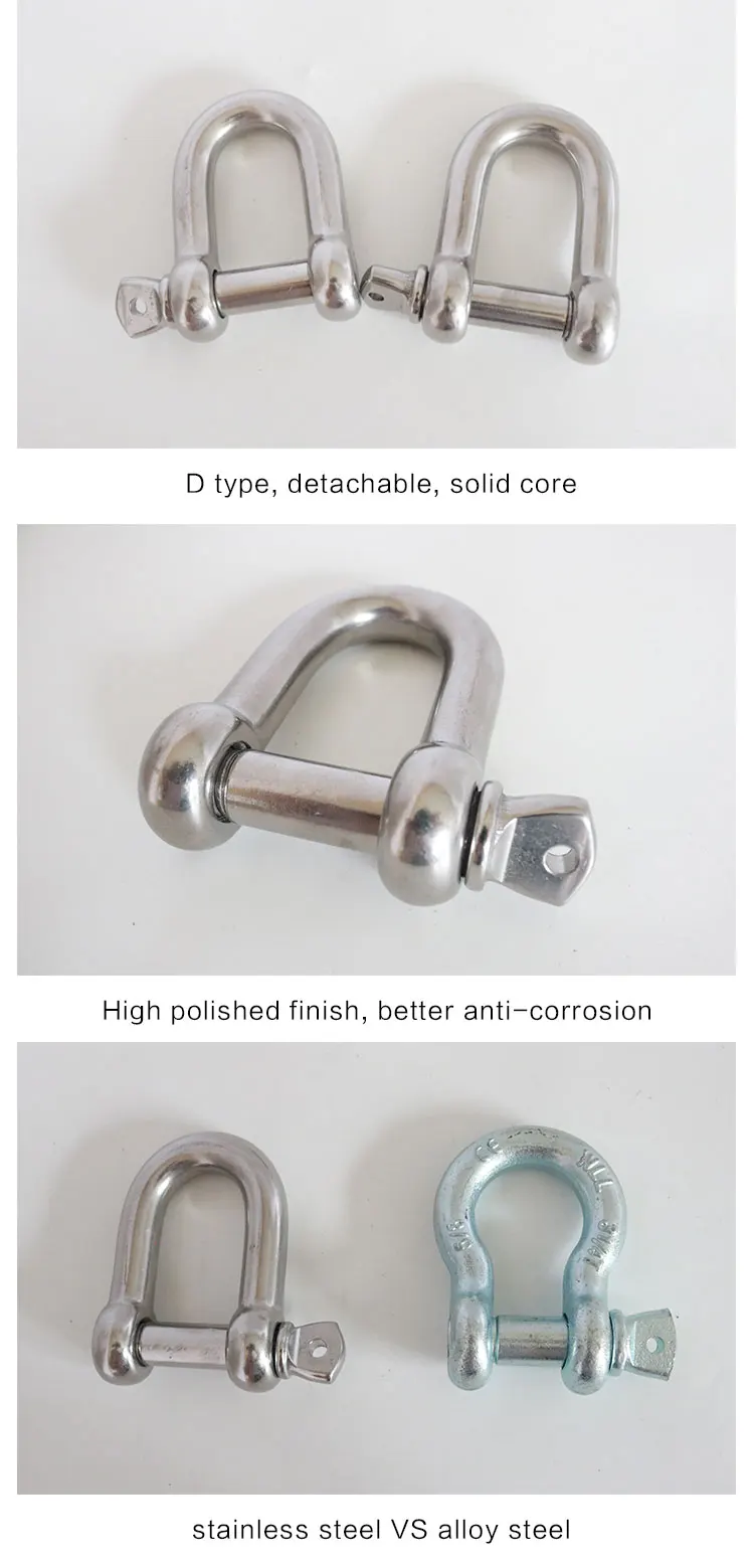 M20 Bolt anchor shackle bow shackle rigging shackle 