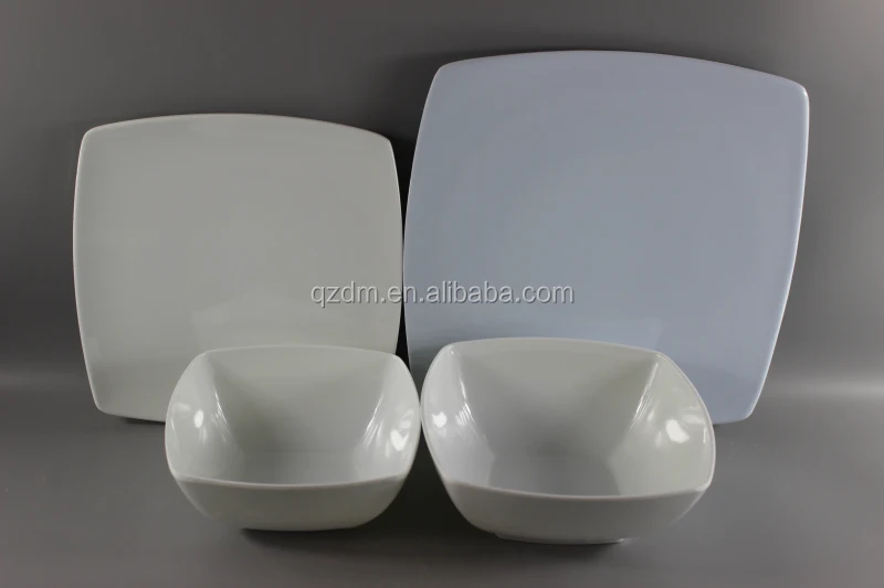 16 pcs melamine square ware dinner ware solid color