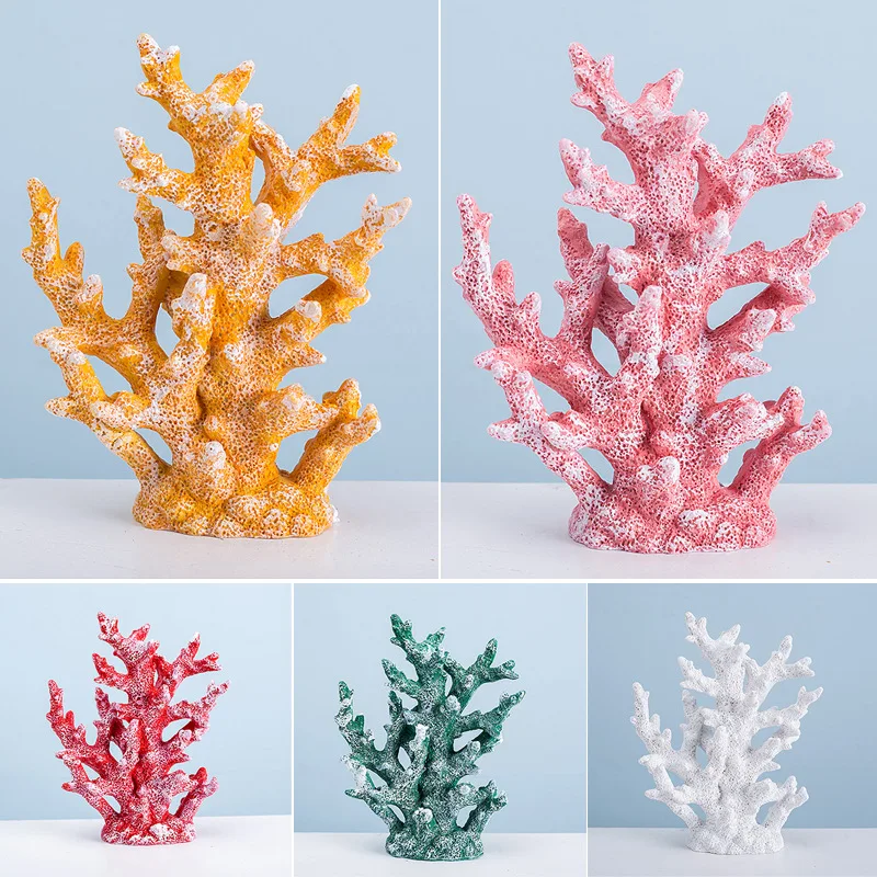 Artificial Red Sea Coral Decoration Rough Love Resin Coral Reef