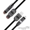 2 In 1 Smart Cable USB Charging Cable With Current Monitor High Speed Data Cable with LCD Display For iPhone Samsung