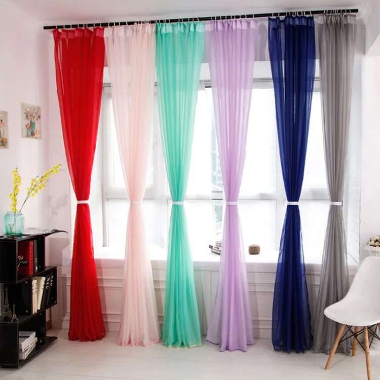 New style solid color polyester scarf window curtain for decoration