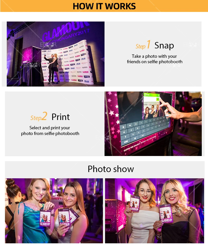 Amazing portable robot photo booth shell take photo with family and friends