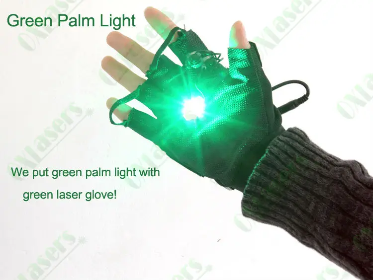 2 Pcs Oxlasers Green Laser Gloves And Palm Light With 4 Pcs Green