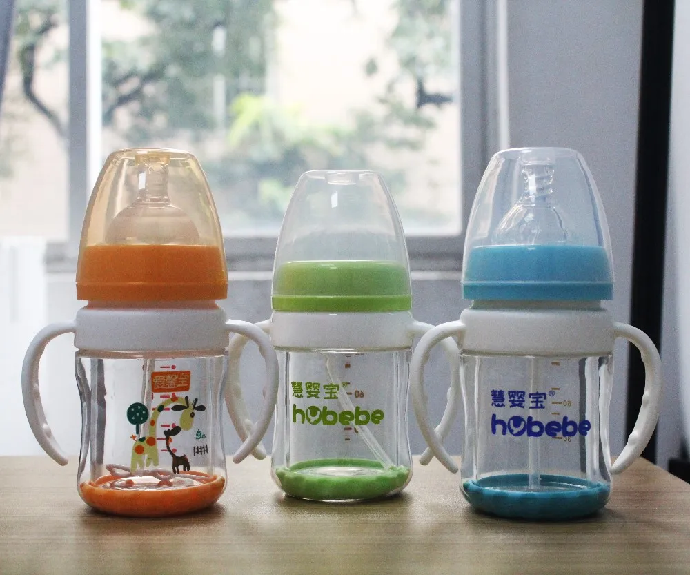 嬰童用品 哺育用品 wide neck food grade glass feeding bottl