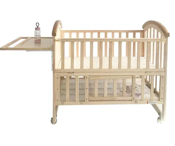 Natural Wood Color Eco Friendly Baby Swing Park Bed Crib Multi