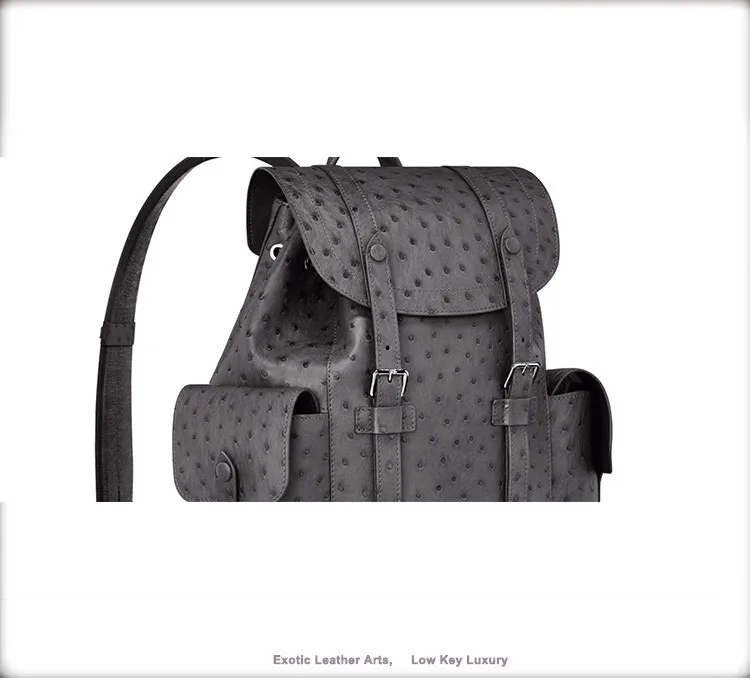 Top Luxury Christopher Designer Authentic Real Genuine Ostrich Leather