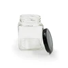Wholesale 200ml Clear Square Glass Jar for Coffee Bean with Tinplate Lid