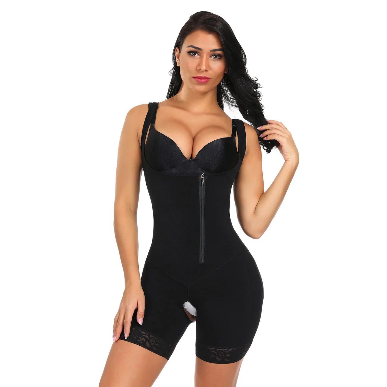 High Quantity Women Black Large Size Waist Control Body Shaper Wide ...