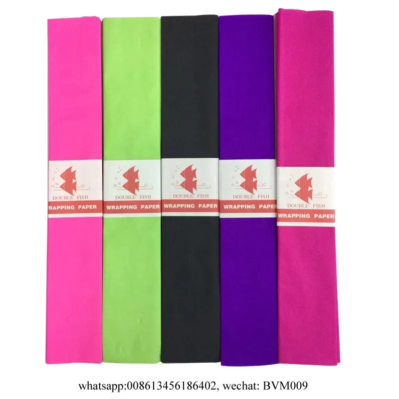 Colorful Crepe Paper Double Fish 17gsm Wrapping Paper 20 Stretch Buy