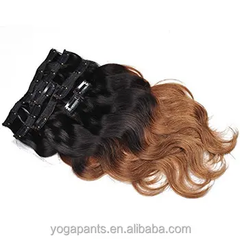 Thick Remy Triple Weft Balayage Ombre Brazilian Clip In Hair