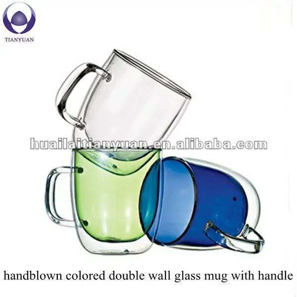 heat resistant hand made colored glass tea sets