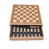 two-in-one Wood drawer type chess game and backgammon inlaid chess set