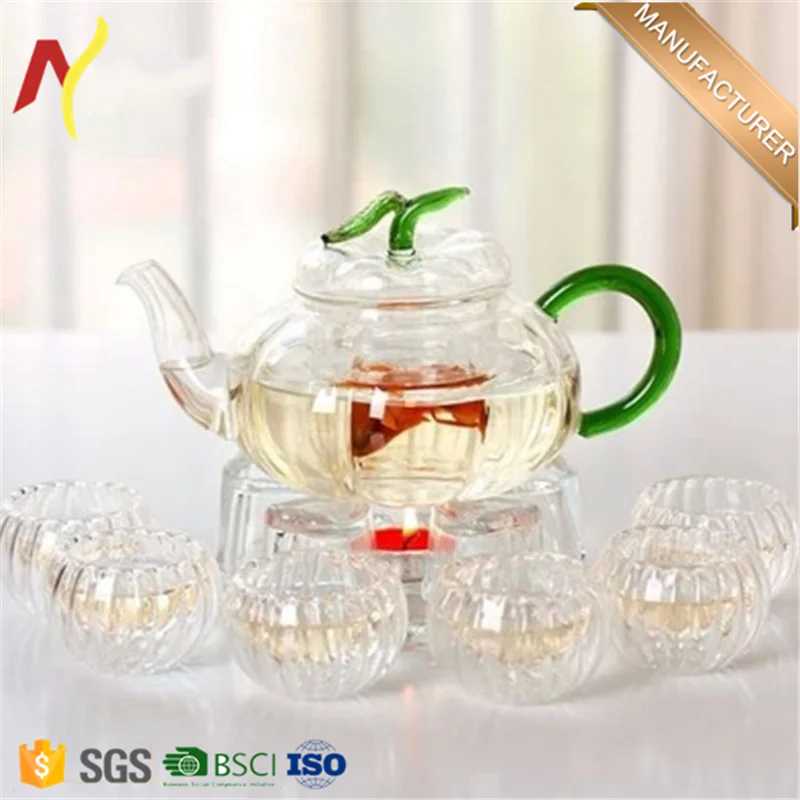 Glass Teapot Vertical Stripe, Ribbed Glass