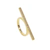 wholesale gold plated long cz bar delicate bar women full finger fashion 3 gram gold ring