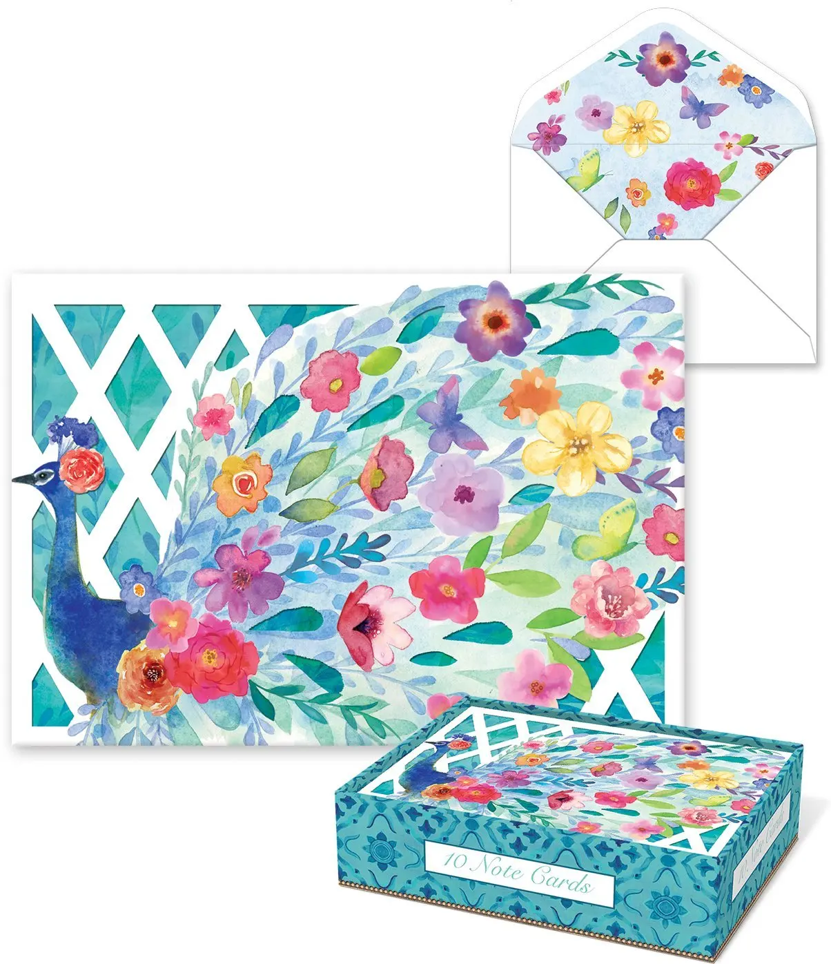 Buy punch studio note cards peacock rose 73778 in cheap price on 