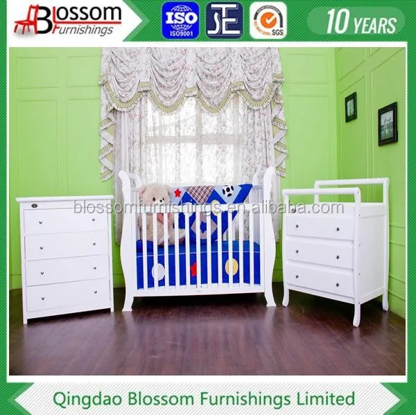 New 3 In 1 Baby Sleigh Cot Change Table Chest Of Drawers