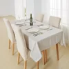 Faux Linen Grid Decorative Rectangular table cloth Water Resistant Wrinkle Resistant Tablecloth for Dining Room