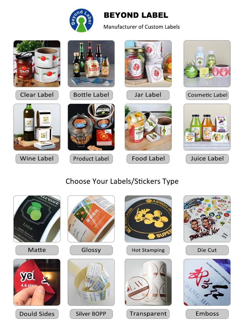 Custom Waterproof Adhesive Food Containers Labels Stickers For Plastic