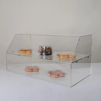 2 Tier Perspex Bread Display Stand Clear Acrylic Countertop Bakery