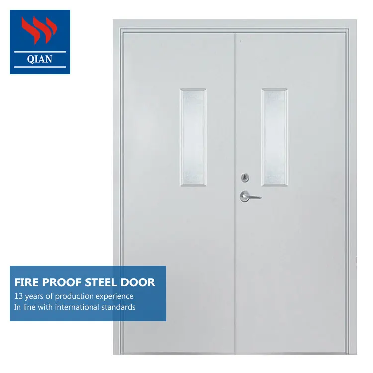Double Leaf Door 1 Hour Fireproof Perlite Core Hotel Metal Fire Door